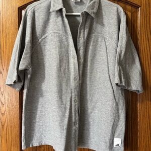 Adidas Women’s Casual Gray Button Down Shirt